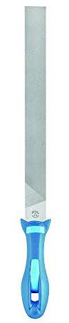 PFERD Werkstattfeile Flachstumpf, 300mm, rechteckige Feile, Kreuzhieb H3 auf drei Seiten, inkl. Ergonomie-Feilenheft, 11210308 – für die Feinbearbeitung und zum Schlichten geeignet