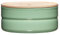 Riess, 2173-202, Vorratsdose mit Eschenholzdeckel, Durchmesser 13 cm, Höhe 6 cm, Inhalt 615 ml, SLOW GREEN, KITCHEN-MANAGEMENT, Truehomeware, Emaille