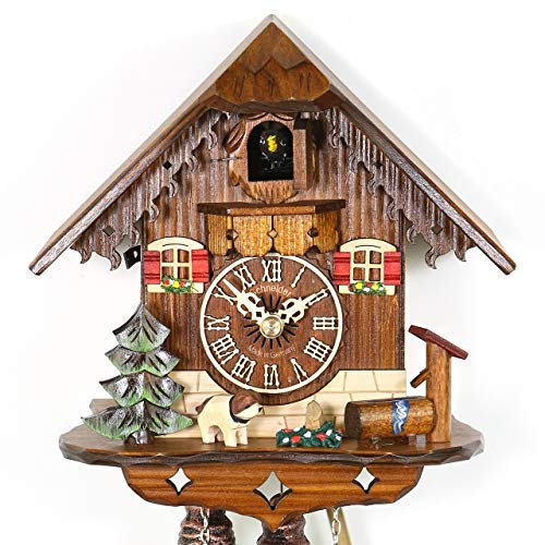 Haus der 1000 Uhren Original Schwarzwälder Kuckucksuhr - Schwarzwaldhaus - handgeschnitzt - mechanisches Laufwerk - 24h-Laufwerk