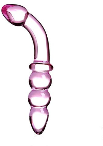 SXOVO Glass Dildo Double Dildo Glass Butt Plug Pene Butt Plug para masaje de próstata anal Punto G Masturbador