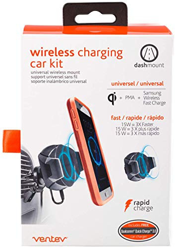 Ventev 586225 3 ft Wireless Qi Car Charger with Micro USB Cable - Grey