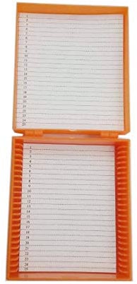 Microslide Mikroskop-Box, 25 Stück, Farben: Blau, Grün, Orange, Weiß (Orange)