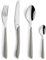 Service de couverts à prisme Kuppels en acier inoxydable poli, couverts 24 pièces, pour 6 personnes, manches en plastique de haute qualité en taupe, inoxydable, lavable au lave-vaisselle