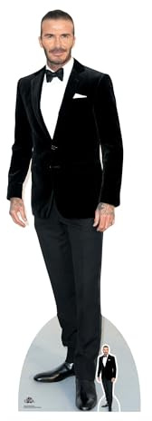 CS782 Star Cutouts David Beckham Black Suit Lifesize Cardboard Cutout with Mini – 186cm Football Legend Standee Party Decoration