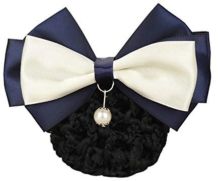 Frauen Schleifen Haarnetz Haarspange Bun Abdeckung Haarclip mit Haarnetz Blau