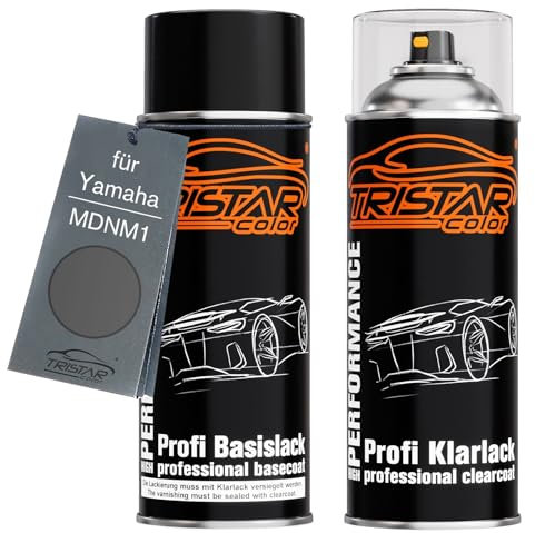TRISTARcolor Vernice per moto Kit di bombolette spray per Yamaha MDNM1 Mat Dark Gray Metallic vernice di base vernice trasparente bomboletta a spruzzo 400ml