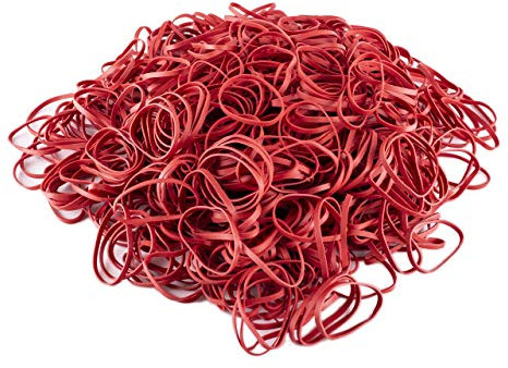 WPTrading - Gummiringe 1 kg Pack Ø 80mm in Rot - Gummibänder breit 5mm auf Natur Kautschukbasis für Büro & Haushalt reißfest - Haushaltsgummi groß extra stark zum Bündeln, Fixieren & Verschließen