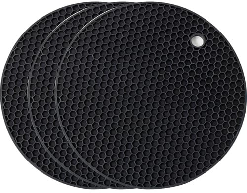 Orrdiffi 3 Salvamanteles de Silicona Protector Sartenes, Almohadilla contra Salpicaduras Resistentes al Calor hasta 230 °C, Diámetro de 18 cm, Antideslizante, Duradero, Apto para Lavavajillas