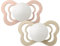 BIBS Couture Schnuller 2er-Pack, BPA-frei, Kiefergerechte Form. Silikon, Größe 2 (6-18 Monate), Vanilla Blush Night