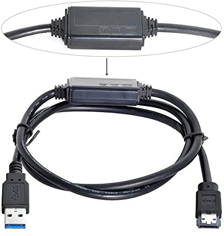 ezqnirk 1 unids Power sobre EEATA DC 5V Power to USB 3.0 Adaptador USB3.0 a HDD/SSD/ODD 1M ESATA Convertidor de energía Cable