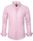 J.VER Men's Business Dress Shirts Long Sleeve Regular Fit Casual Formal Shirt Solid Button Down Stretch Wedding Work Non Iron Pink XL