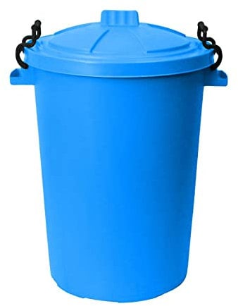 M1SS 50 Litre Heavy Duty Plastic Clip Lock Lid Bin Indoor or Outdoor Rubbish, Waste or Storage of Animal Feed. (Sky Blue)