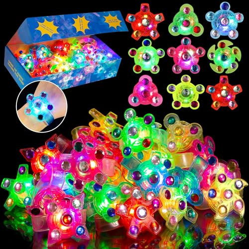SCIONE 24 PCs LED Leuchtspielzeug Partyartikel Blinkleucht Fidget Armbänder für Mitgebsel kindergeburtstag LED Flash Light Armband für Weihnachten