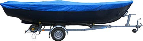 Universelle Bootspersenning 600D | wasserdichte blaue Bootsplane mit Seil und Aufbewahrungstasche | Schutz vor allerlei Umwelteinflüssen Dank PVC-Beschichtung