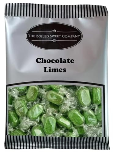 The Boiled Sweet Company® Chocolate Limes 1kg - Traditional Boiled Sweets - Individually Wrapped 1 Kilo Bulk Bag - Lime Boiled Sweets with a Chocolate Centre - A Sweet Gift Idea