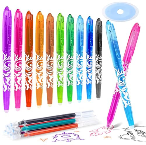 BBLIKE Radierbarer Kugelschreiber, Farben Gelstifte Radierbar 10 Stucke Bunte Gelschreiber mit 10 Stifte Minen und 1 Radiergummi, Tintenroller Radierbar Stifte Kugelschreiber mit Radiergummi Pens