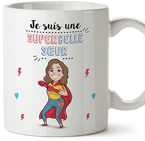 Mugffins Tasses pour BELLE-SŒUR - En Français - Cadeau original pour BELLE-SŒUR - Super Famille - 11 oz / 330 ml
