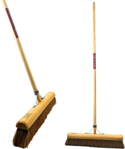 Synx Tools Kokosbesen 40 cm mit Stiel – Besen für Innenböden, Innenbesen | FSC 100% Holz und natürliche Kokosfasern – 40 cm breiter Besenkopf für glatte Innenböden, mit 160 cm Holzstiel