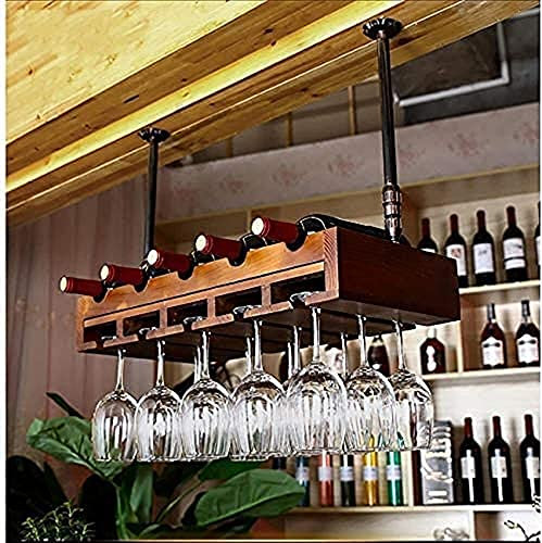 ZMYJTO Wine Shelf Wine Holder Bottle Holder Hanging Wine Rack Bar Goblet Stand Creative Inverted Wine Glass Holder Wine Rack Storage,1,64 * 30Cm