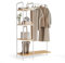 Newlux - Garderobenständer weiß bis 35kg Hangy Wood 400 mit Schuhregal. Standgarderobe aus Metall mit hoher Stabilität | Einfache Montage | Inkl. 4 Regalen (62x42x150cm)