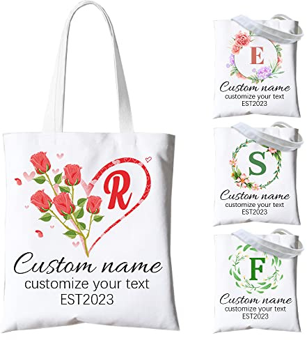 FROKIK Stofftaschen, Stofftasche Mit Angepassten Bildern und Text, Jute Beutel, Einkaufstasche Bag, Wiederverwendbar Stofftaschen, für Shopper,Büro,Alltag,Freizeit,Reisen und zur Schule.