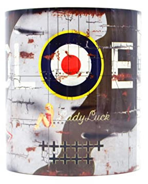 British Spitfire Mug - Vintage World War 2 Fighter Plane - Triumph - Lady Luck - Classic - WW2 History - Gift Ideas - Coffee Tea Cup - by Legacy Legends