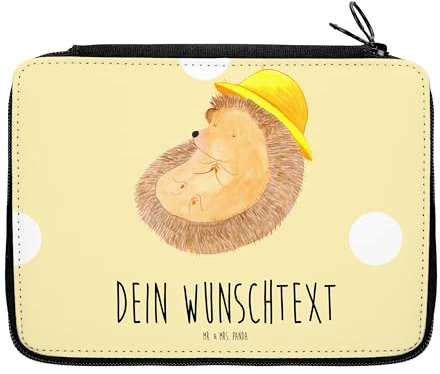 Mr. & Mrs. Panda Personalisierte Federmappe Igel Beten - Personalisierte Geschenke, Gute Laune, PersonalisierteS Stifte Etui, Einschulung,