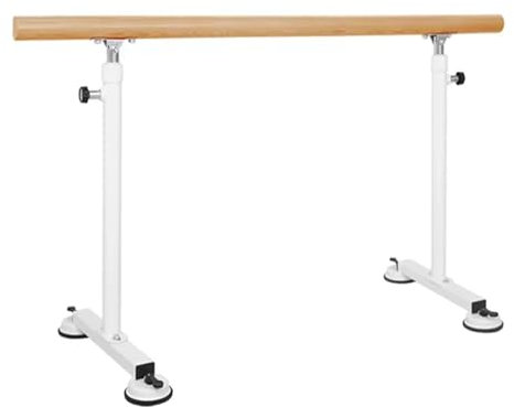 Ballettstange Mobile Ballettstange for den Haushalt, Stahl-Massivholzgriff mit Vier Saugnäpfen, 500 kg Tragfähigkeit (Color : Pink, Size : 1.5M/5FT)