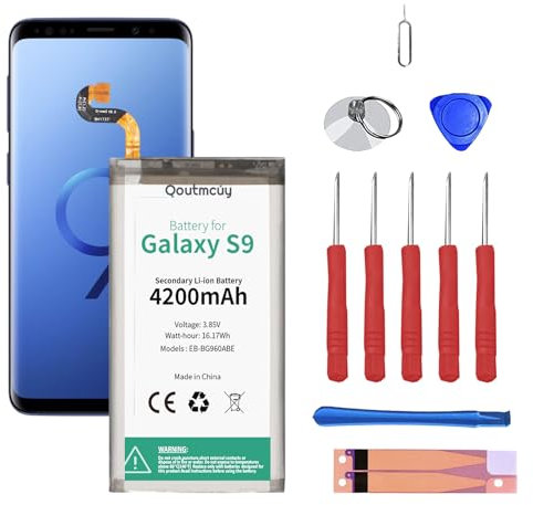Akku für Samsung Galaxy S9,4200mAh Hohe Kapazität Li-Ionen-Polymer Ersatzakku für Samsung Galaxy S9 G960U G960F G960W EB-BG960 EB-BG960ABA mit komplettem Reparaturwerkzeug