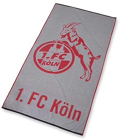 1. FC Köln Strandtuch - Logo - grau-rot Badetuch 90 x 180 cm - Plus Lesezeichen I Love Köln