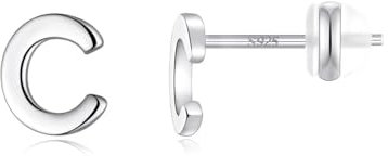 TINGN Ohrstecker Ohrringe Silber 925 Mädchen Damen, Anfangsbuchstaben C Medizinische Ohrstecker Silber Schmuck Frauen Mädchen Geburtstag Muttertag Weihnachten Personalisierte Jugendweihe Geschenke…