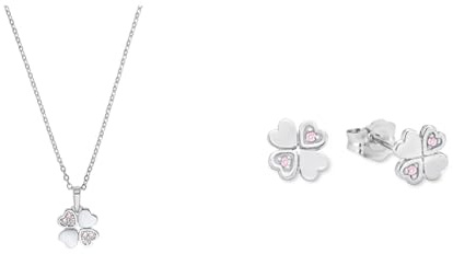 Amor Kette mit Anhänger 925 Sterling Silber Mädchen Kinder Halsschmuck & Ohrstecker 925 Sterling Silber Mädchen Kinder Ohrschmuck