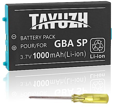 TAYUZH [1000mAh] Akku Ersatz für Nintendo Gameboy Advance SP Wiederaufladbarer Lithium-Ionen-Akku für Nintendo GBA SP AGS-001 SAM-003 mit Schraubendreher