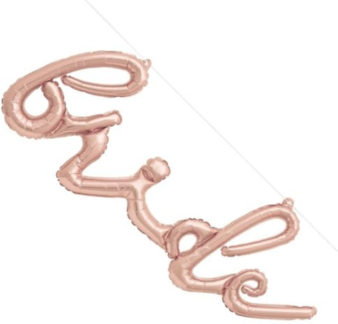 Unique- Kit Striscione con Palloncini con Lettere-Bride-Colore Oro Rosa-1 Pezzo (Confezione da 1), Rose Gold, 11086