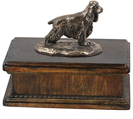 Art-Dog Custom Dog Mama Sitzende Statue Gedenkurne - Handgefertigte kaltgegossene Bronze auf Birkensockel - Urne für die Asche von Hunden - 24,5x29x21cm - 5l - Ägyptische Katze