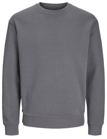 JACK & JONES Men's Jjebradley Sweat Crew Noos Sweater, Dark Grey, XL