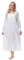 Verve Jelly Women's Sleepwear Button Up Duster House Dress with Pockets Long Sleeve Nightgown Housecoat Summer Robe Floral White L