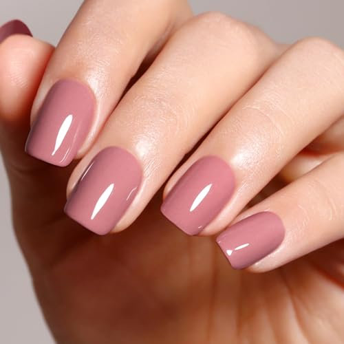 Firedeep Vernis à ongles en gel rose mauve, 16ml Grand flacon de vernis à ongles UV/LED pour l'automne et l'hiver