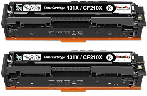 HenceBuy 131X CF210X Schwarz Toner Kompatibel für HP 131X CF210X 131A CF210A Tonerkartusche für HP Laserjet Pro 200 Color MFP M276nw M276n M251n M251nw M276 M251 Drucker (Schwarz, 2er-Pack)