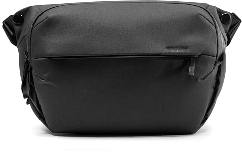 Peak Design Everyday Sling 6L, Black, Padded Adjustable Shoulder Strap for Crossbody or Waist Carry, FlexFold Dividers, Ideal for Carrying Cameras or Everyday Essentials, Sling Bag for Men and Women