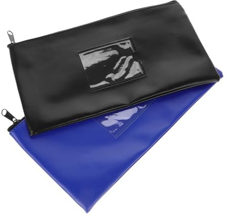 NUOBESTY Elegante Pu-leder-banktasche Mit Reißverschluss Quittungstasche Für Den Täglichen Gebrauch