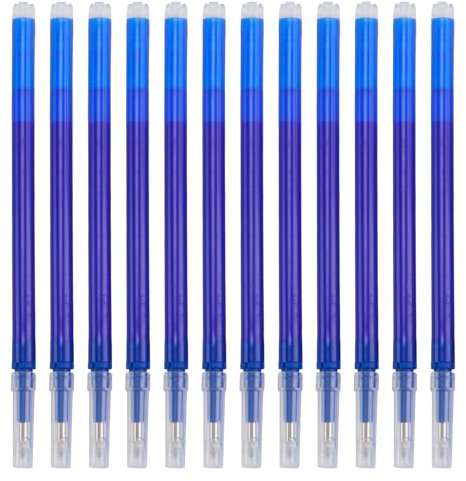 Packung mit 12 radierbaren Ersatzminen, 0,5mm, für Pilot Fixion-Stifte, wärmeempfindliche Tinte, glattes Schreiben von 400 m,für tägliches und professionelles Schreiben (blau, 0.5mm)