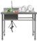 Évier de cuisine autoportant en acier inoxydable avec banc de travail, robinet à 360°, pour cuisine, extérieur, jardin, garage, argenté, 100 x 60 x 93 cm