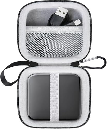 Lacdo Hard Drive Carrying Case for W D 1TB 2TB Elements SE Portable SSD USB 3.0 External Solid State Drives EVA Shockproof Water Repellent Protective Storage Travel Bag, Black+Gray