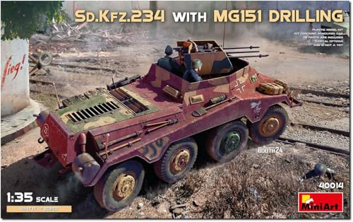 MiniArt 40014 1:35 Dt. Sd.Kfz.234 m. MG151 Drilling - originalgetreue Nachbildung, Modellbau, Plastik Bausatz, Basteln, Hobby, Kleben, Modellbausatz, Zusammenbauen