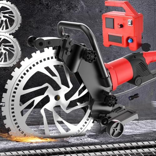 Troncatrice Elettrica Per Calcestruzzo 16,5 8900w-Abbattimento Polvere Ad Acqua,Lama Doppia 42cm,Profondità Taglio 30cm, Rullo,Protezione Sovraccarico E Impugnatura,Granito/Marmo/Pietra