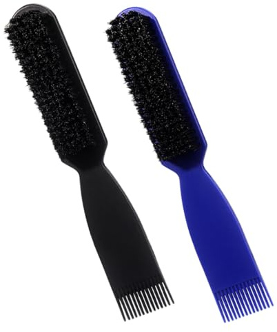 VICASKY 2stücke Bartbürste für Männer aus Nylon mit Kamm-set zur Bartpflege und Staubentfernung Geeignet für Zuhause und Salongebrauch mit Glättbürste und Bartkamm-set