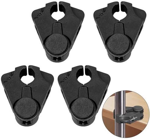 4 Stück Krückenhalter Schwarz Stockhalter für Gehstöcke Gehstock Halterung,Fest Fixiert,für Krücken mit Einem Durchmesser von 1,6-2,5 cm,Kann auf Schreibtischen,Nachttischen Installiert Werden