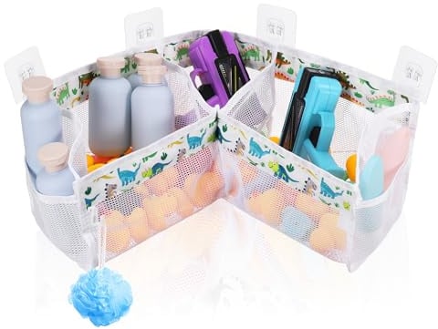 Huiguli Badewannenspielzeug Aufbewahrungstasche, Badewannenspielzeug Hängeorganizer Tasche, Spielzeug Lagerung Mesh Tasche für Kinder Babys, Aufbewahrung und Sortierung von Spielzeug (B-KL)