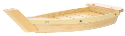Veemoon Plato de Sushi de Madera Forma de Barco Grande 42X17X75 CM Bandeja Japonesa para Servir Sashimi y Aperitivos Restaurantes y Cenas Familiares